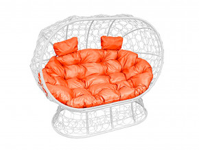 Кокон Лежебока на подставке с ротангом оранжевая подушка в Первоуральске - pervouralsk.magazinmebel.ru | фото