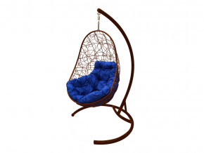Кокон Овал с ротангом синяя подушка в Первоуральске - pervouralsk.magazinmebel.ru | фото - изображение 1
