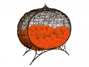 Кокон Улей на ножках с ротангом оранжевая подушка в Первоуральске - pervouralsk.magazinmebel.ru | фото - изображение 1