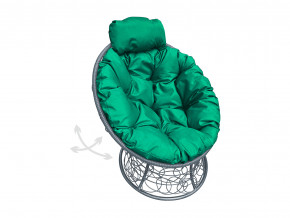 Кресло Папасан мини пружинка с ротангом зелёная подушка в Первоуральске - pervouralsk.magazinmebel.ru | фото - изображение 1