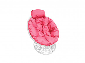 Кресло Папасан мини с ротангом розовая подушка в Первоуральске - pervouralsk.magazinmebel.ru | фото - изображение 1