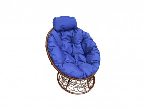 Кресло Папасан мини с ротангом синяя подушка в Первоуральске - pervouralsk.magazinmebel.ru | фото - изображение 1