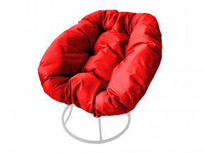 Кресло Пончик без ротанга красная подушка в Первоуральске - pervouralsk.magazinmebel.ru | фото