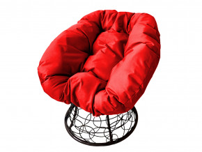 Кресло Пончик с ротангом красная подушка в Первоуральске - pervouralsk.magazinmebel.ru | фото - изображение 1