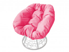 Кресло Пончик с ротангом розовая подушка в Первоуральске - pervouralsk.magazinmebel.ru | фото