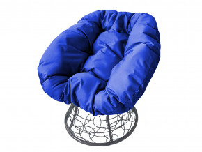 Кресло Пончик с ротангом синяя подушка в Первоуральске - pervouralsk.magazinmebel.ru | фото
