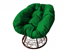 Кресло Пончик с ротангом зелёная подушка в Первоуральске - pervouralsk.magazinmebel.ru | фото