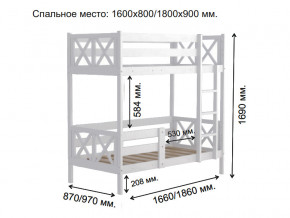 Кровать 2-х ярусная Аист-2 Классика белый 1600х800 мм в Первоуральске - pervouralsk.magazinmebel.ru | фото - изображение 2