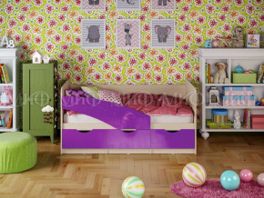 Кровать Бабочки 1600 Фиолетовый металлик в Первоуральске - pervouralsk.magazinmebel.ru | фото - изображение 1