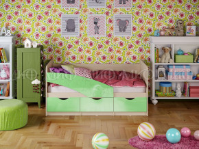 Кровать Бабочки 1800 Салатовый металлик в Первоуральске - pervouralsk.magazinmebel.ru | фото - изображение 1