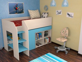 Кровать чердак Теремок 2 Голубой в Первоуральске - pervouralsk.magazinmebel.ru | фото - изображение 1