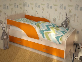 Кровать детская Максимка млечный дуб-оранж в Первоуральске - pervouralsk.magazinmebel.ru | фото