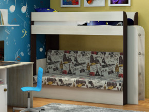 Кровать двухъярусная Карамель 75 венге ткань биг бен в Первоуральске - pervouralsk.magazinmebel.ru | фото - изображение 1