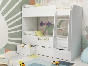 Кровать двухъярусная Малыш двойняшка белый в Первоуральске - pervouralsk.magazinmebel.ru | фото
