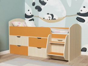 Кровать Малыш-7 Дуб-Оранжевый в Первоуральске - pervouralsk.magazinmebel.ru | фото