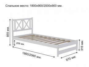 Кровать односпальная Аист-7 Классика белый 1800х900 мм в Первоуральске - pervouralsk.magazinmebel.ru | фото - изображение 2
