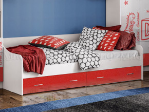 Кровать с ящиками Вега Алфавит Красный в Первоуральске - pervouralsk.magazinmebel.ru | фото