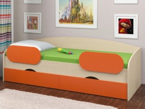 Кровать Соня 2 дуб молочный-оранжевый в Первоуральске - pervouralsk.magazinmebel.ru | фото - изображение 2