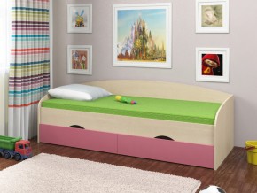 Кровать Соня 2 дуб молочный-розовый в Первоуральске - pervouralsk.magazinmebel.ru | фото - изображение 1