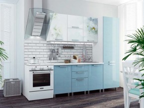 Кухня 2100 Бьянка голубые блестки в Первоуральске - pervouralsk.magazinmebel.ru | фото