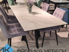 Стол SKM 120 керамика белый мрамор/подстолье черное в Первоуральске - pervouralsk.magazinmebel.ru | фото - изображение 2